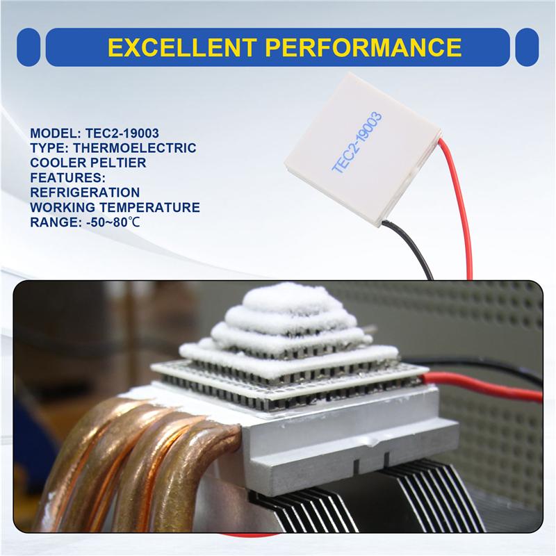 N91R-TEC2-19003 Thermoelectric Cooler Peltier 30X30mm 19003 Double Elements Module Electronic Cooling Sheet