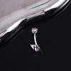 Cute Pink Butterfly Zircon Belly Button Rings Fashion Y2K Style Navel Piercing Jewelry for Girls Dating Wear