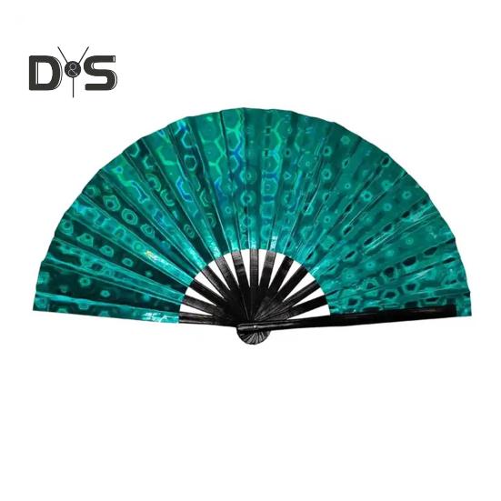 Tragbarer Faltventilator, holografischer Handventilator für den Sommer, Dekoration, Tanz-Performance-Requisiten, Party-Kostümzubehör