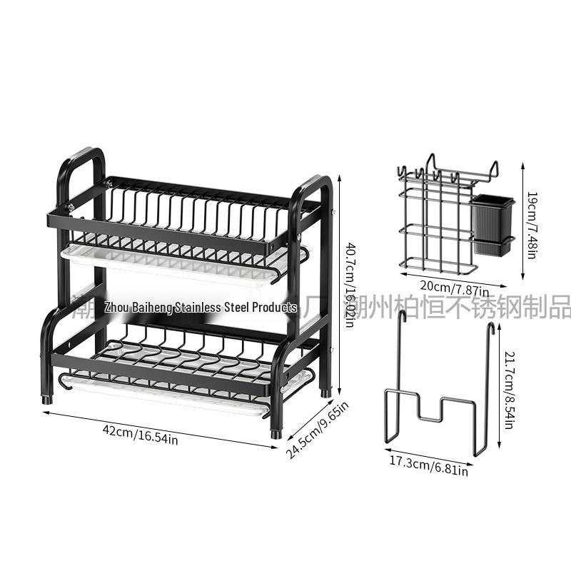 Multifunctional Countertop Kitchen Storage Rack for Dishes, Bowls, Chopsticks, and Knives