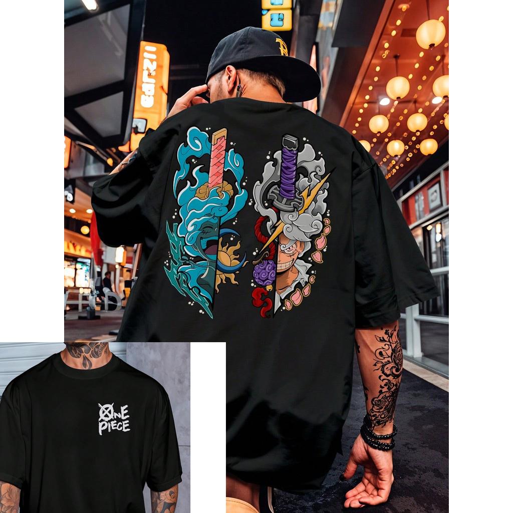 

Nika Luffy Hear 5 ONE PIECE Anime Men Women Summer T-shirt Harajuku Retro Short Sleeve Loose Oversized Casual Comfort Y2k Top 4XL