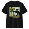 Men Tshirts Funny Van Goghs Cat Sunflower Vintage Pure Cotton Tees Short Sleeve T Shirts O Neck Clothing New Arrival