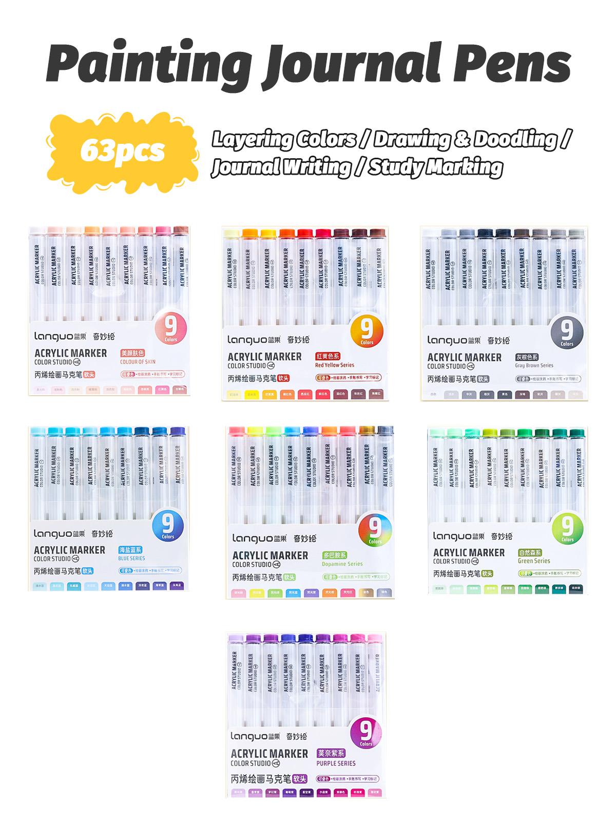 

Акриловий маркер Languo з м яким наконечником для малювання художника, швидковисихаючий, для DIY-крафтів, студентського графіті, акрилові фарби, безпечні для дітей