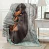 Adorable Dachshund Flannel printed blanket suitable for all seasons suitable for living room office sofa and travel