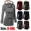 Cappotto invernale da donna caldo con cappuccio in lana, colletto in pelliccia, giacca casual, misto cotone, taglie forti