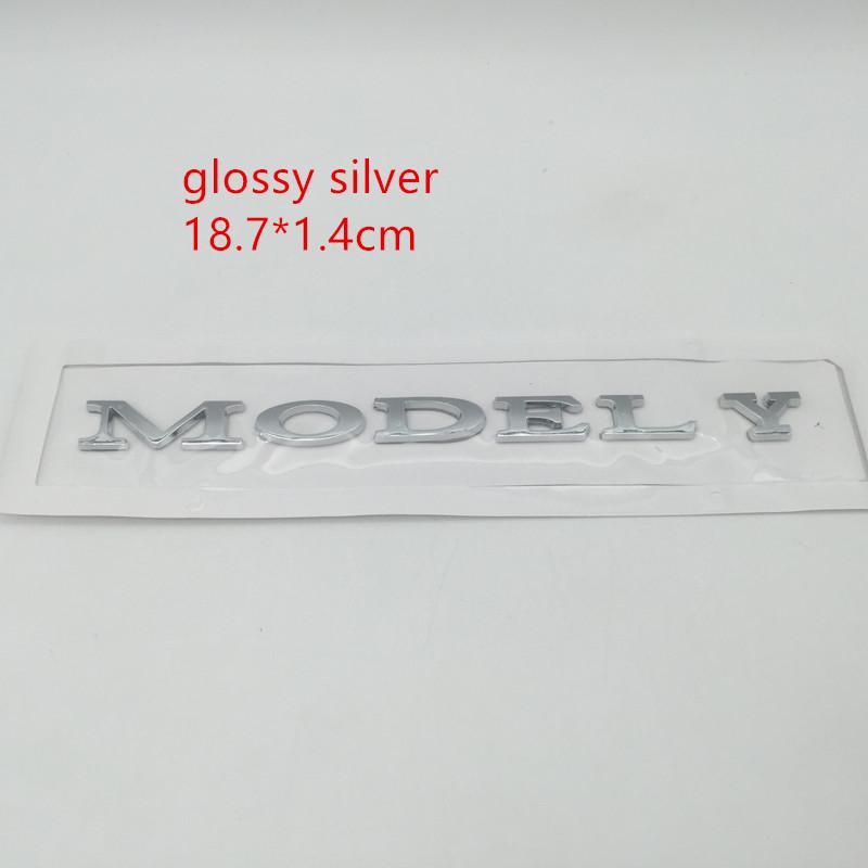 AMF1 1pcs 3D ABS for Tesla Model Y car Letter Front Hood Head Bonnet Emblem Rear Tail Trunk Sticker Badge Decal styling Accessories