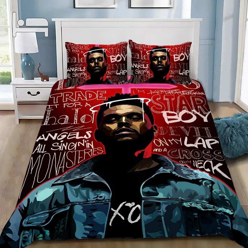 Duvet Cover Pillowcase Bedding Set Adult Boy The W-Weeknd XO Girl Bedroom Decoration Children Gift Single Double Large Size