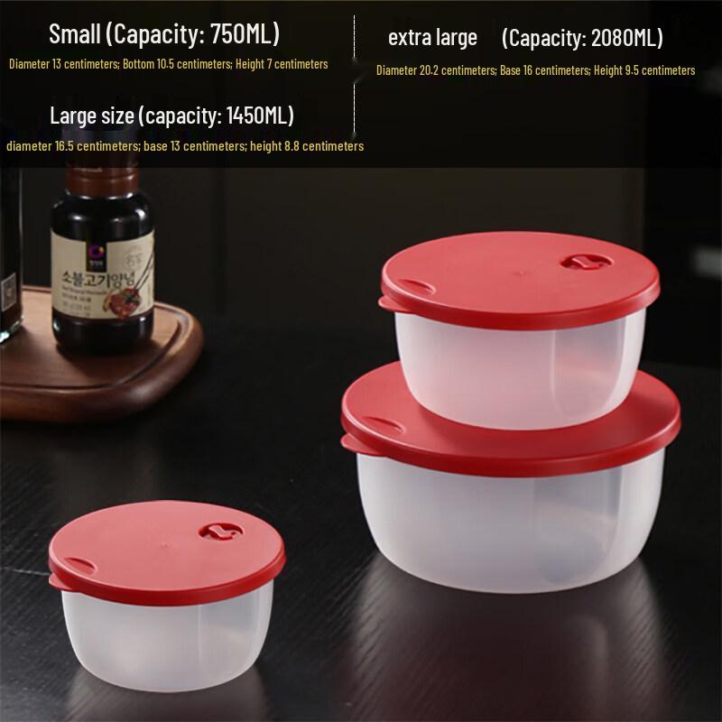 DM Red Round Microwave Food Container Set
