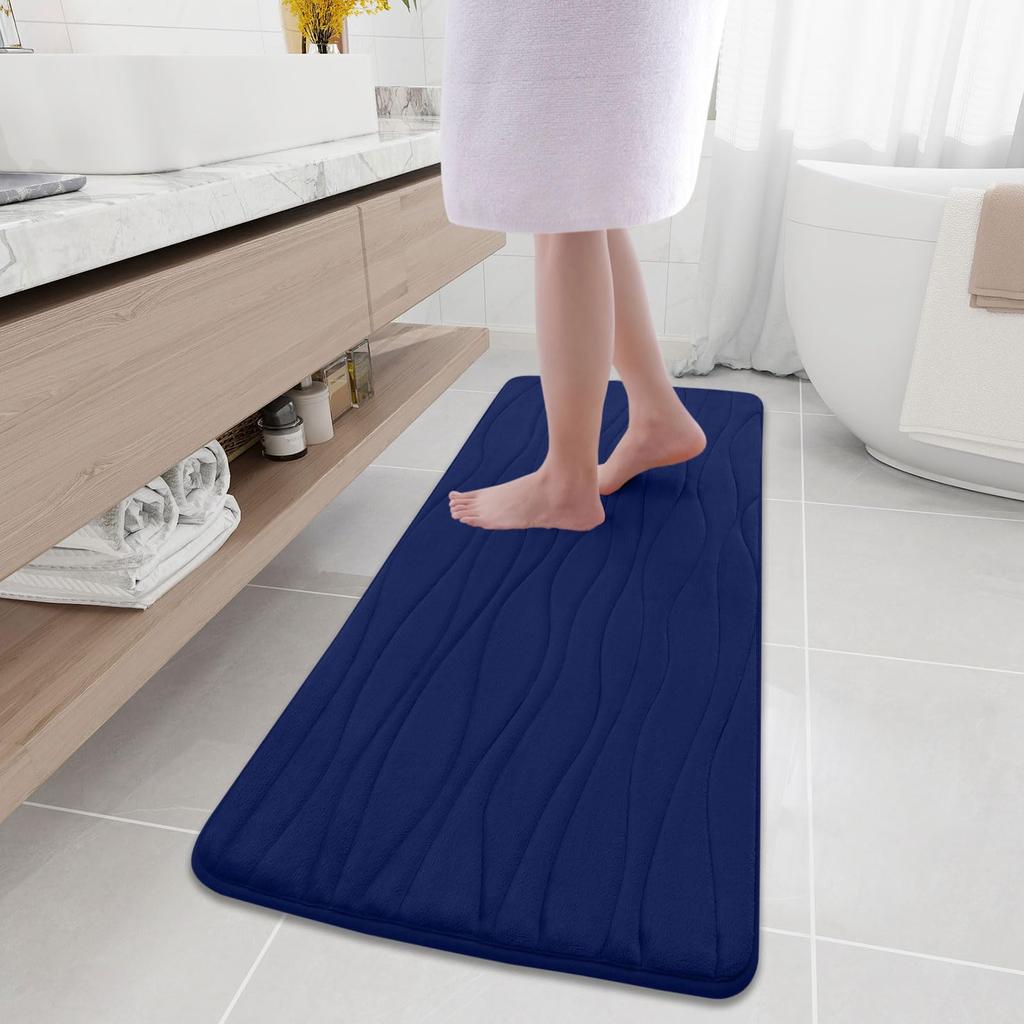 Olanly Memory Foam Mats For Bathroom Highly Absorbent Non-slip Bath Rugs Super Soft Comfort Carpet Machine Washable Shower Mats