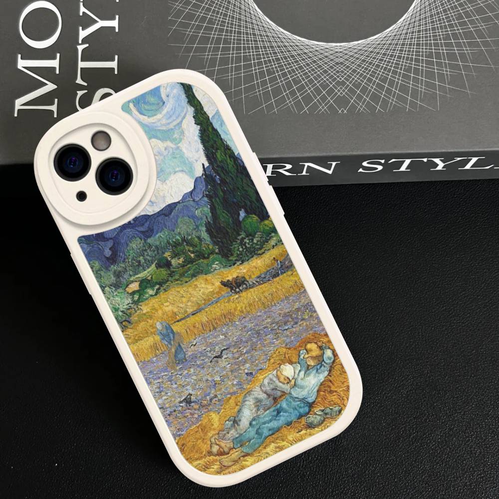 Art Vincent Van Gogh Leather Phone Case For iPhone 16 15 14 13 12 11 Pro Max Plus Shockproof Cover