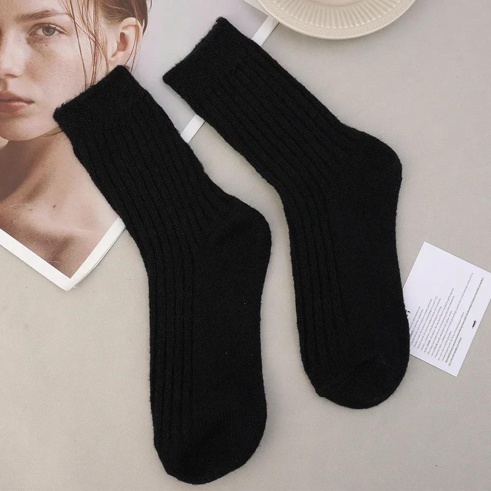 

Осенне-зимние женские термоноски из шерсти и кашемира, теплые длинные носки в японском стиле в стиле Харадзюку, носки для сна