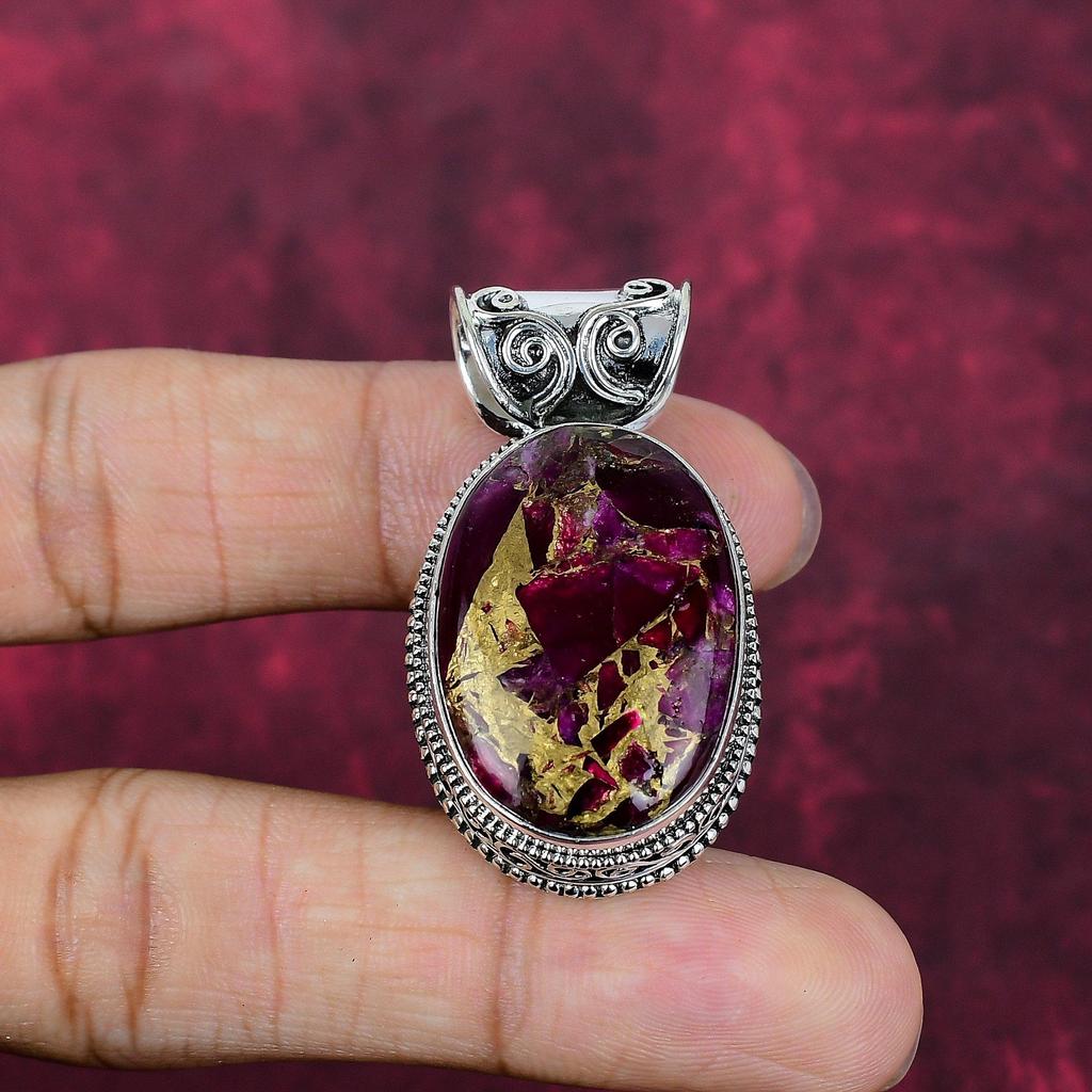 Copper Tourmaline Handmade Gemstone Pendant, 925 Solid Sterling Silver Pendant Antique Jewelry, Love Forever Gift