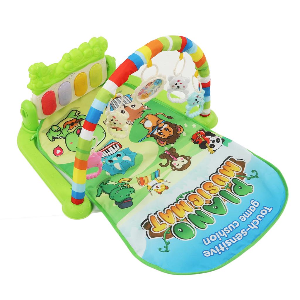 Baby Gym Activity Mat Kick Play Piano with Musical Toys Sound Light Educational Gym Play Mat Green
