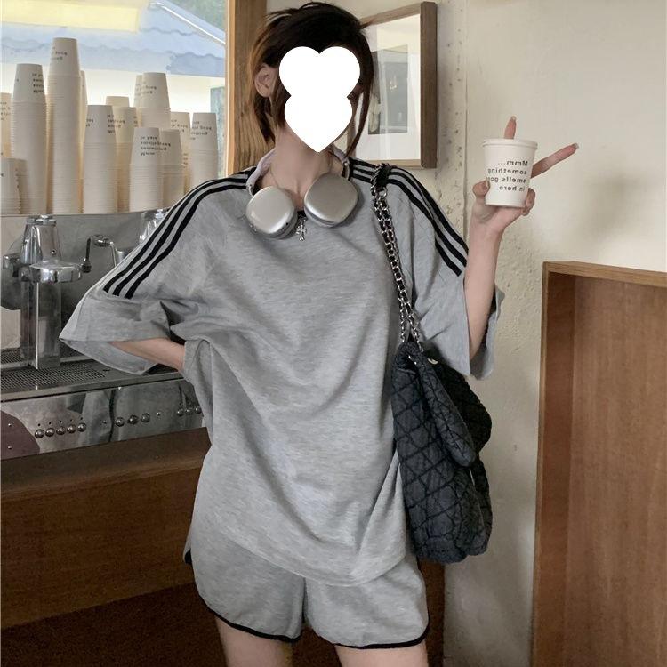 Summer Suit Women's Fashion Sportswear Casual Short-sleeved T-shirt Shorts Running Two-piece Set