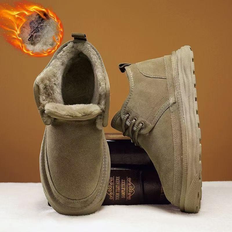 Мужские зимние теплые меховые повседневные хлопковые ботинки для улицы удобные ботинки на платформе для снега для мужчин 44 серый 1950₽