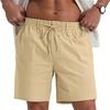 Sommer Herren Baumwolle Leinen Atmungsaktive Shorts Leichtgewichtige Strandshorts Lässige Bequeme Mode Elastischer Bund Herren Kurze Hosen