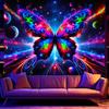 Fluorescent Psychedelic Astronaut Butterfly Tapestry, Neon Starry Sky Wall Hanging, Party Dorm Decor, Gift
