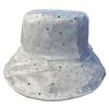 Spring and Summer New Women's Full Diamond Decoration Big Head Circumference Mesh Gauze Hat Fashionable and Casual Versatile Face Small Bucket Hat