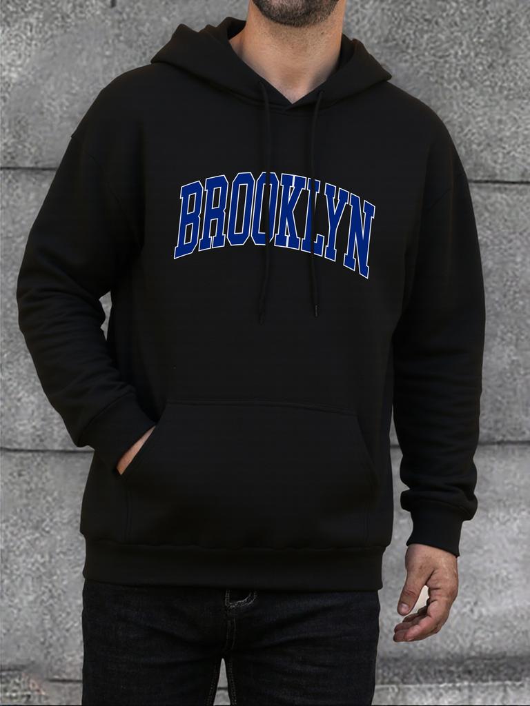 Brooklyn New York Printed Male Hoodies Fashion Casual Hoodie Street Loose Hoody High Quality Hip Hop Warm Pullover Men's