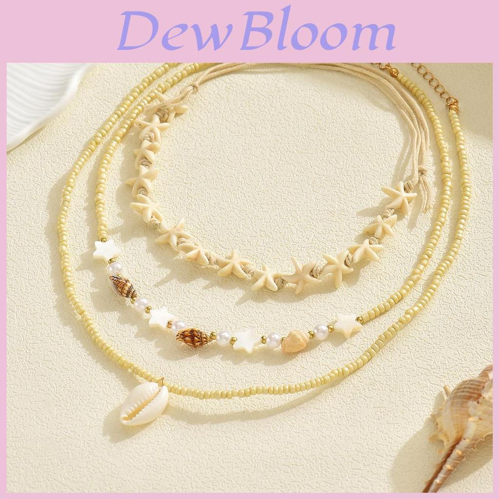 Muschel-Perlenkette mit Perlen-Lagen-Design für Damen Sommer