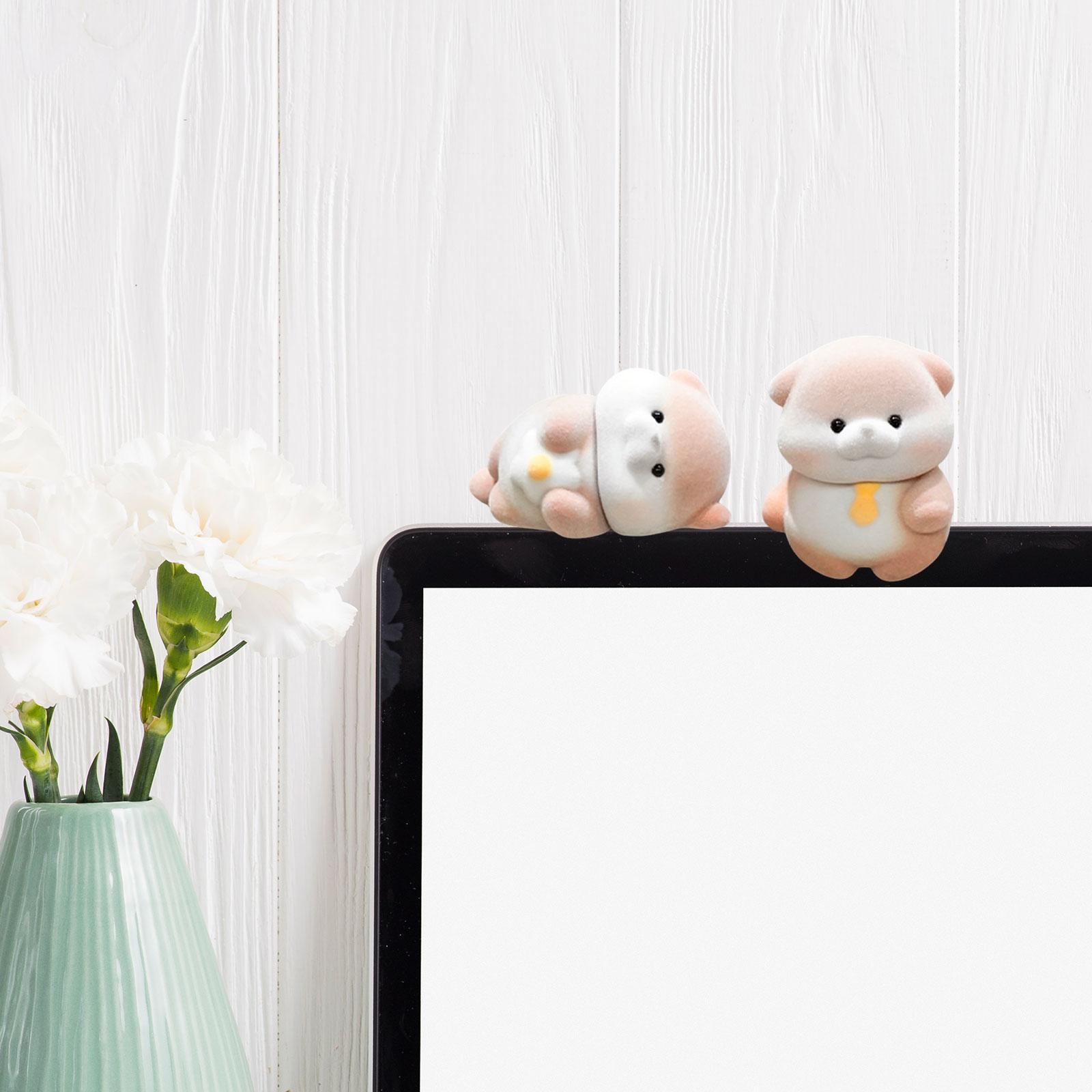 

2Pcs Small Otter Statue Car Dashboard Accessories Cute Creative Multipurpose Desktop Ornament for Bookshelf Cabinet Notebook