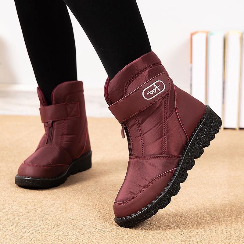 

Женские зимние хлопковые ботинки, иностранный стиль, универсальные, теплые, водонепроницаемые, нескользящие, на утолщенной мягкой подошве, бархатные ботинки 36