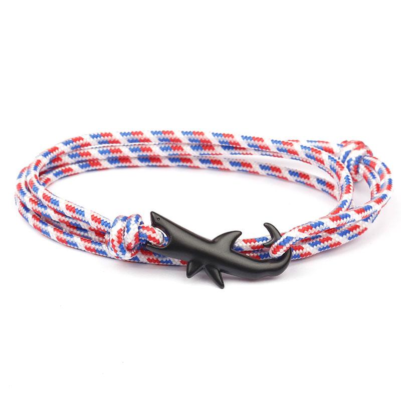 Noter Stylish Shark Bracelet Men Women Handmade Multi Layer Adjustable Paracord Braslet Multiple Colors Available Casual Jewelry