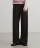 SUARE WOMEN Wool Double-Pleated Semi-Wide Slacks Brown