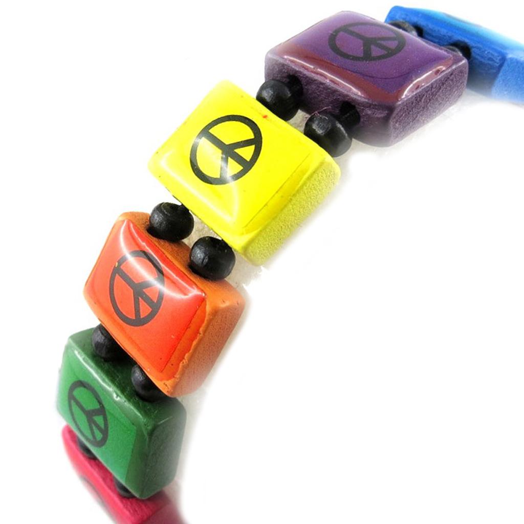 Les Trésors De Lily [R6851] - Tutti frutti 'Peace' dřevěný náramek - 16 mm