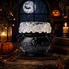 Haunted House Props Halloween Cauldron LED Bubble Light Decor, Color Changing Witch Potion Lamp with Mysterious Purple Lights Light, Spooky