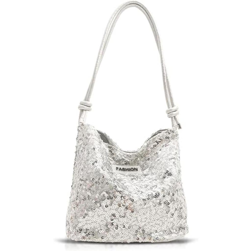 Sequin Handbag, Tote Bag for Women, Adjustable Shoulder Strap, Crossbody Bag for Wedding, Prom, Parties, Travel