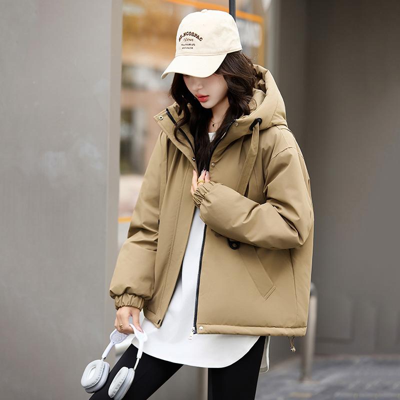 Neue Damen Parker Baumwollkleidung für Herbst und Winter, Locker, Kurz, Mit Kapuze.