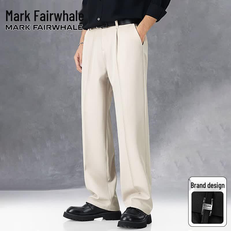 Mark Fairwhale Men's Ice Silk Wide-Leg Casual Pants