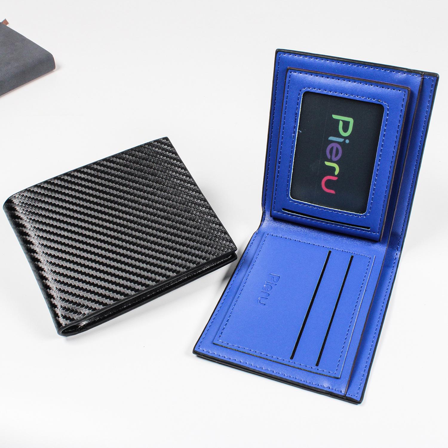 

Men s Carbon Fiber Wallet: Large Capacity, Multi-Card Slot with Coin Pocket and Money Clip синий