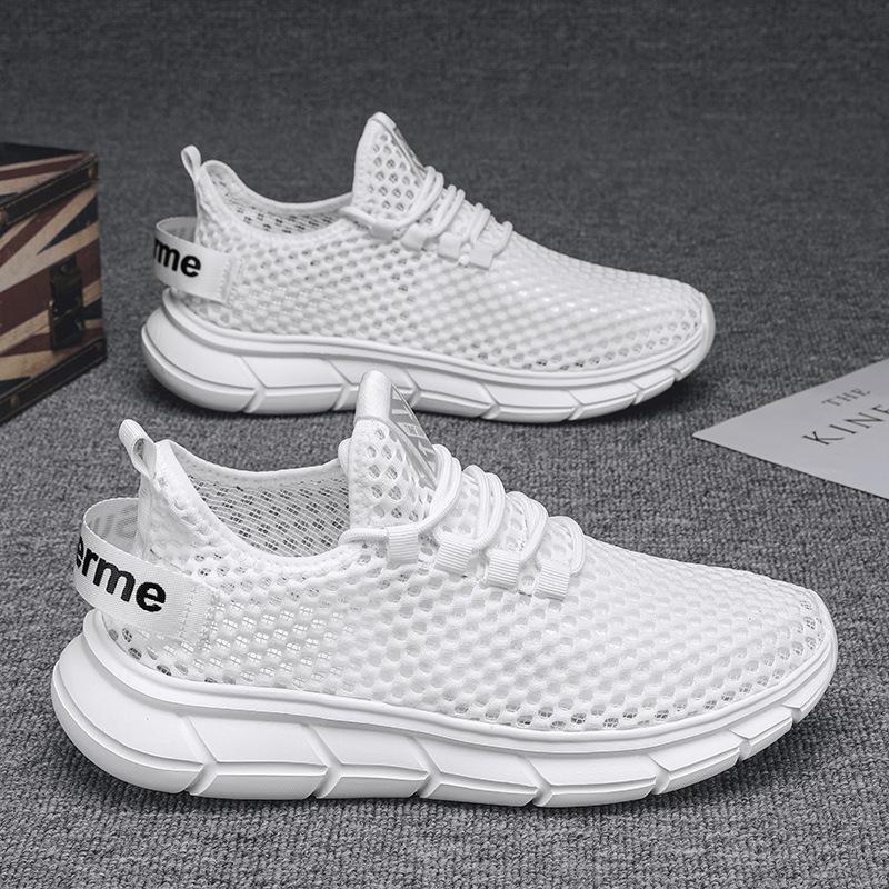 Mesh shoes summer men's new men's shoes breathable thin mesh hollow mesh sports running casual deodorant shoes