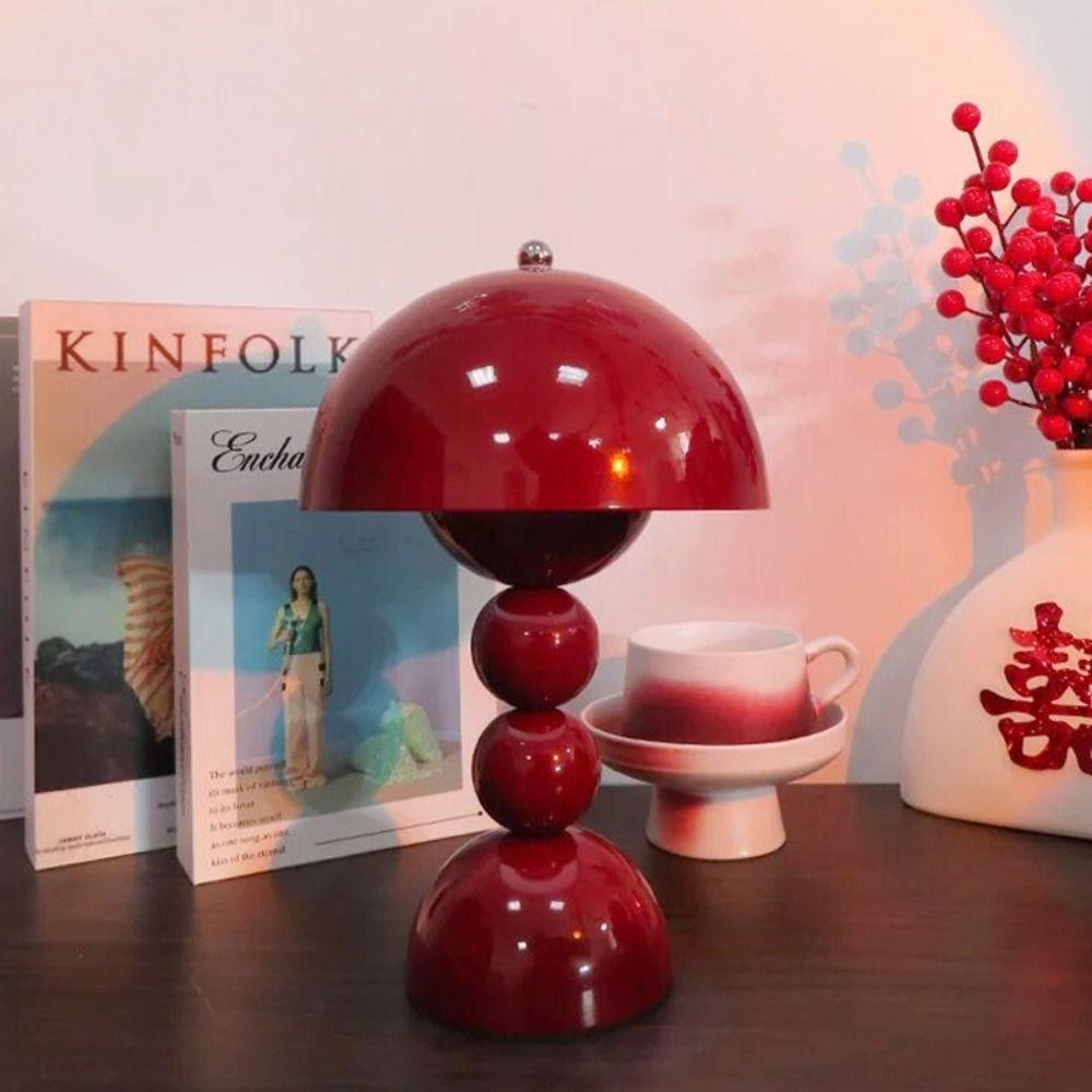 Mushroom Flower Bud Bedside Lamp Tri Color Dimming Atmosphere Light Decor Light  Home Decoration