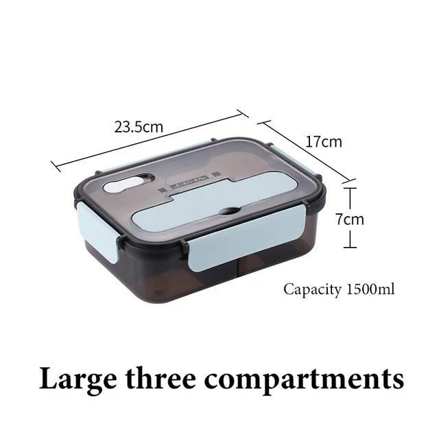 Stackable Bento Box Portable Cute Cartoon Children Lunch Box Double Layer Food Storage Container Eyeglass Bear Thermal Bento Box