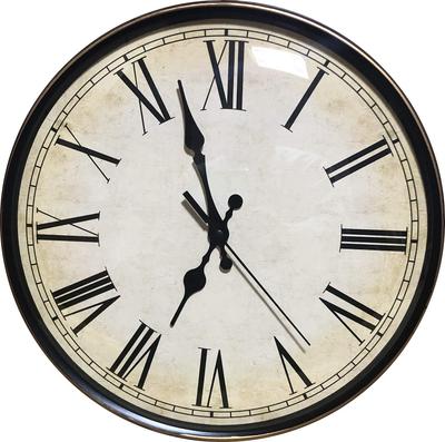 Wall Clock YRO Retro Spherical Glass Continuous Second Hand Antique Scandinavian Classic Stylish Interior (Roman Numerals)