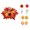 Fade Resistant Sunflower Maple Candle Ring Wreath Harvest Pillar Candle Surround Ring  Home Decor