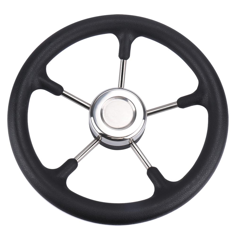 Boat Accessories Marine 13 Inch stainless steel 5 Spoke Destroyer Steering Wheel with Black Foam