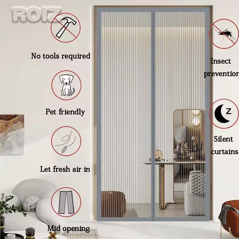 Magnetic Door Screen Big Size Door Magnetic Mosquito Net Insect Proof Flight Summer and Kitchen Indoor Invisible Net Magnetic Door Mesh Net
