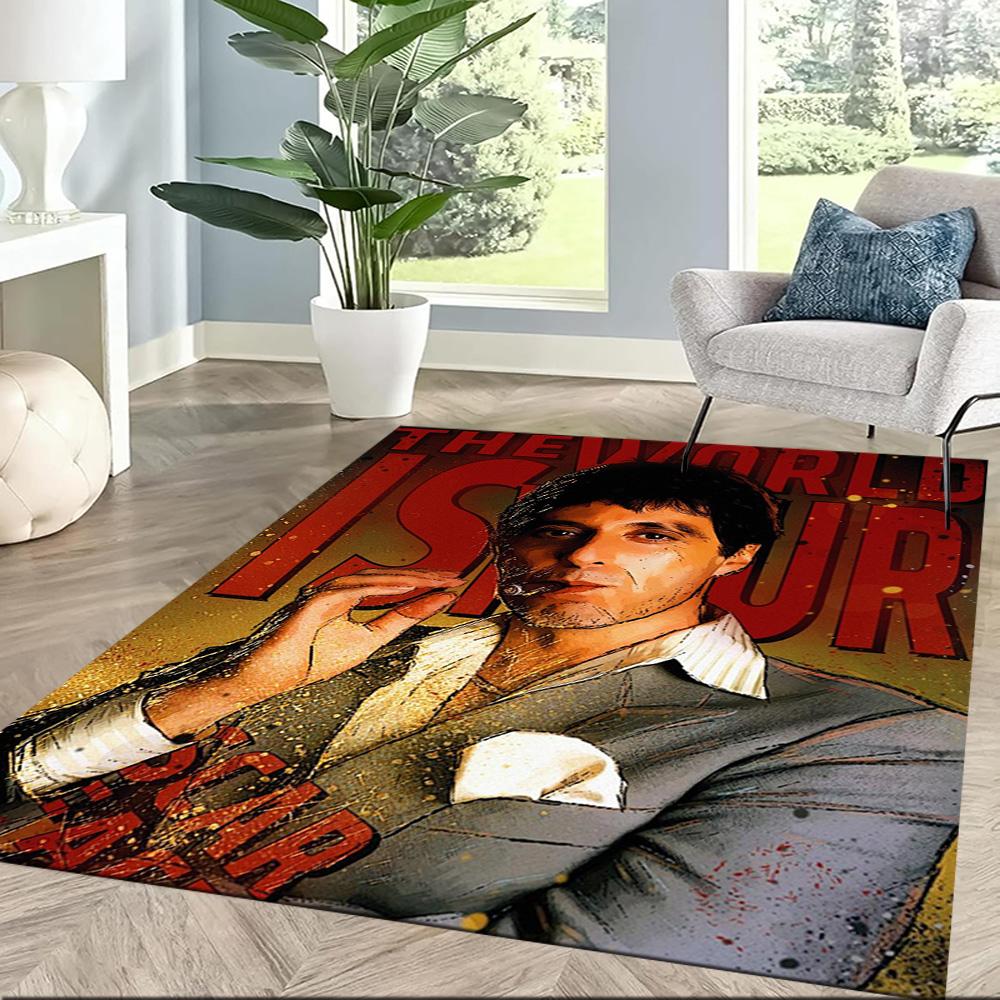 Scarface: Power And Corruption Square Rugs Are a Great Choice for Living Rooms, Bedrooms, Home Décor, and As Gifts.