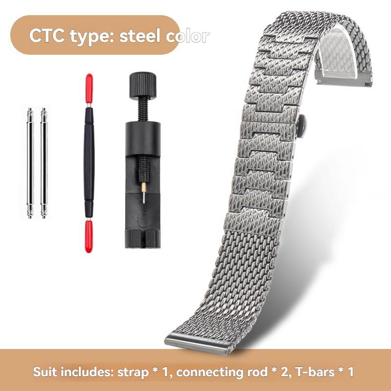 JEDENDla zegarka Casio PROTREK Pasek PRW-600/PRW-60/50/70 Solidna Stal Nierdzewna Pasek Łańcuszkowy Męski 23mm Metalowa Opaska BransoletkaMN