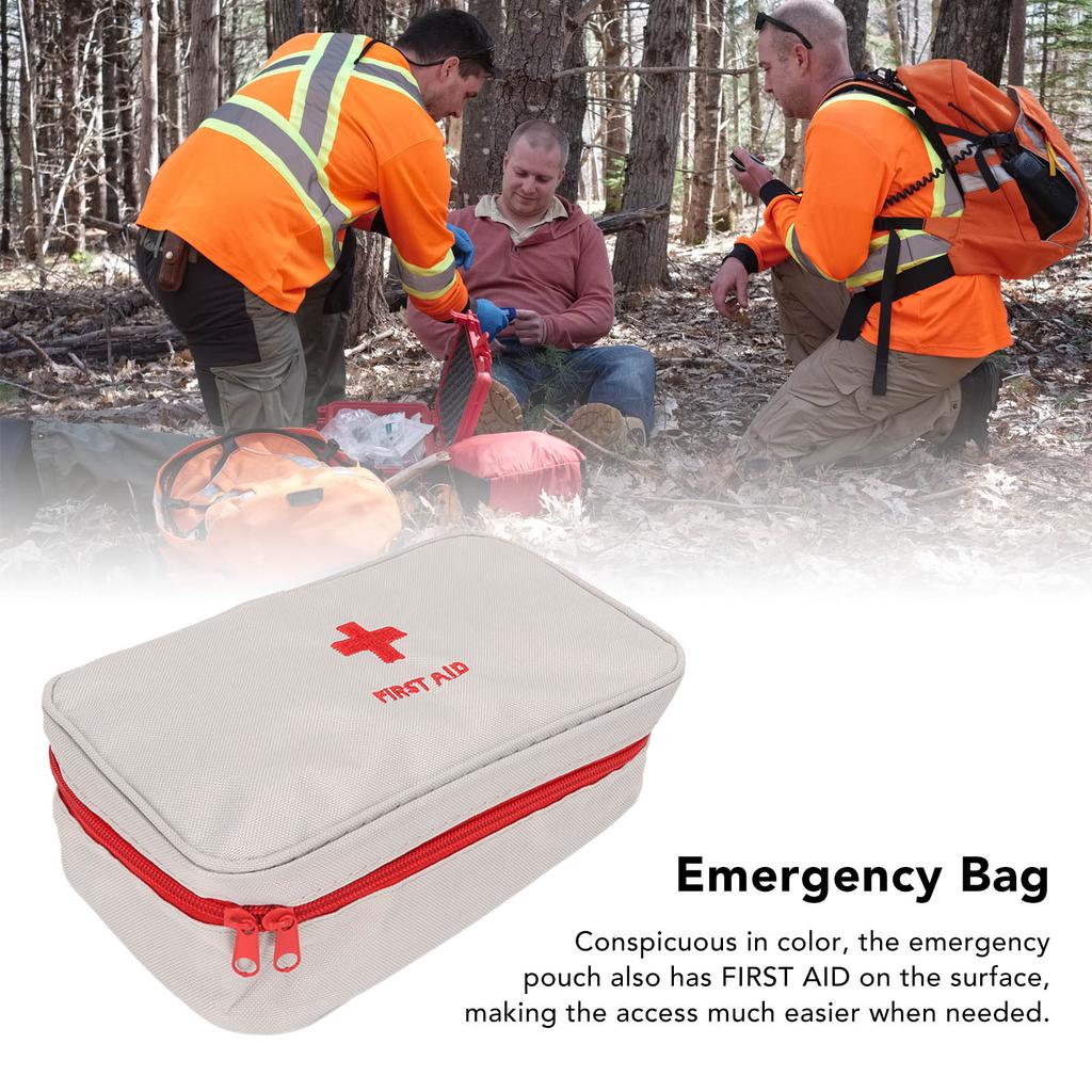 Empty First Aid Bag Waterproof Large Capacity Emergency Medicine Pouch for Outdoor