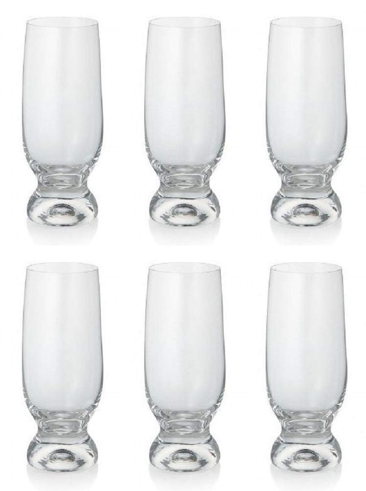

Bohemian Glass Gina Tumblers (Beer Glasses), Set of 6, Dishwasher Safe, Crystallex