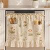 Functional Window Dressing Oven Curtain with Pockets, Dustproof Durable Polyester Hanging Drape, Dust Proof Kitchen Drapes Easy Wash Decorative Shade