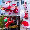 6FT Weihnachts-Aufblasfiguren Dach Außen Dekorationen Kletternde Weihnachtsmänner Lustiger Hängender Aufblas-Weihnachtsmann mit Geschenkbeutel für Fensterüberstände