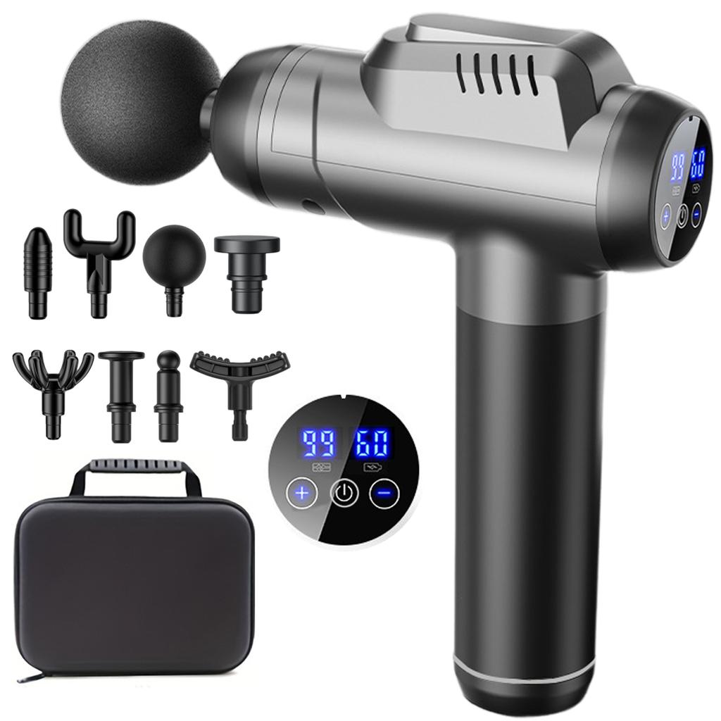 99 Level Muscle Message Gun Fascia Body Massager LED Bildschirm Wiederaufladbare Fascia Gun Mit 8 Massageköpfen Für Fitness Muskelmasse