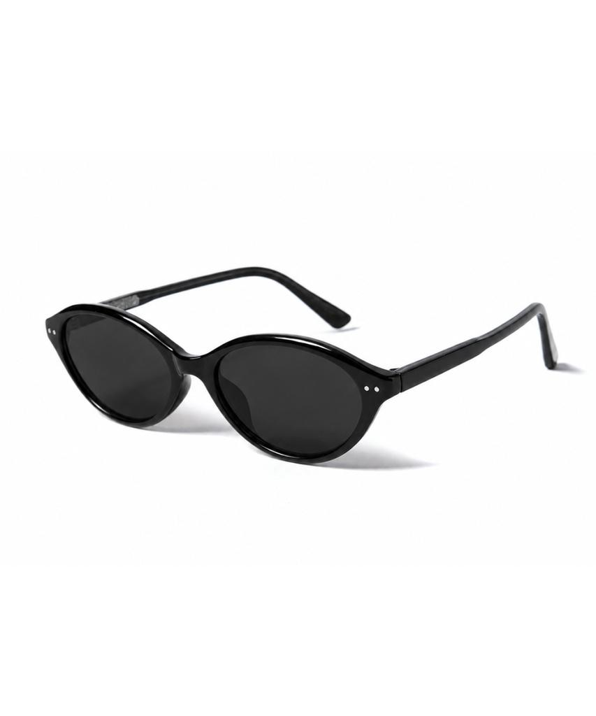 Hangeul Ray Oval Flat Sunglasses Black