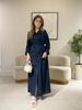 New Autumn/Fall Ins Style Loose Women's Pocket Casual Stand Collar One-Button Cotton Linen Dress